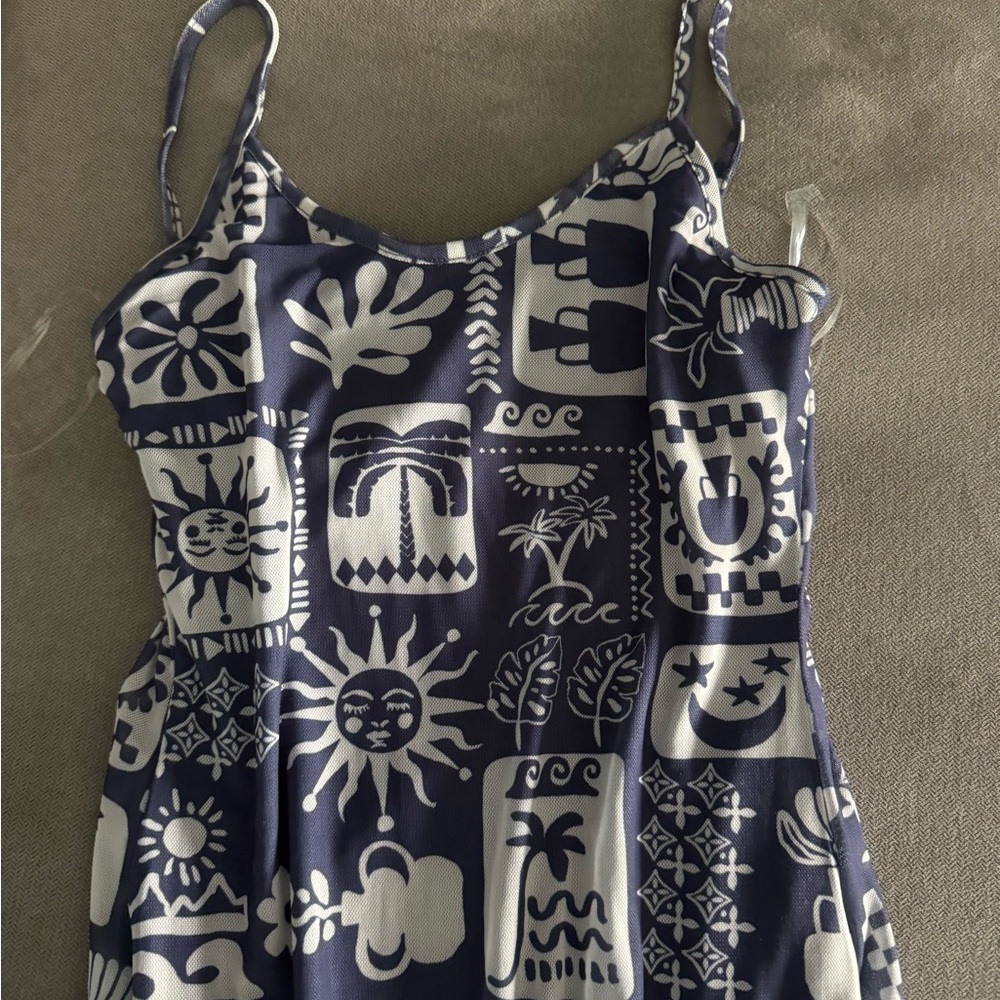 See You Monday Blue and White Bodysuit One Piece